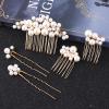 5PCS Pearl Hair Comb Set - Gold U-Shape Side Comb, Vintage Hair Clips, and Headpiece Accessories for Brides view 4