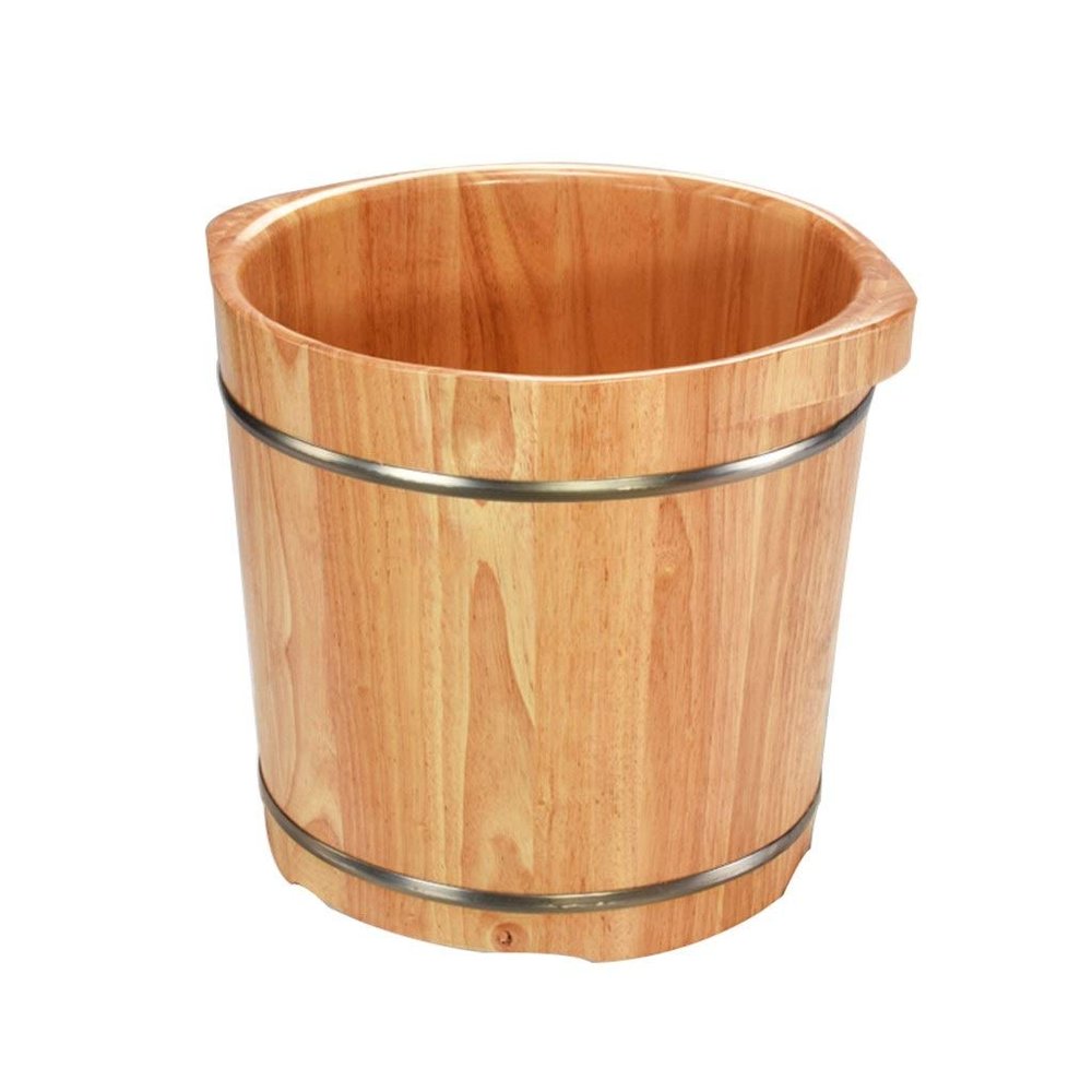 ENWIND Foot Bath Spa Foot Tub Spa, Unisex Pedicure Foot Basin Foot Bath,Double Foot Design Soak,Oak Wood Parental Gift