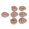 6pcs Silicone Piercing Model, Silicone Body Parts for Piercing, Body Piercing Practice Model Inclues Ear Eye Nose Mouth Tongue and Belly Button Model for Novice Piercer(dark skin color) view 1