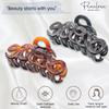 Parcelona French Love Medium 3" Celluloid Acetate Claw Clips Covered Spring Durable Fashion Hair Styling Clips Women Hair Accessories Girls Hair Clips (Tortoise Shell-Black 3") view 2