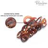 Parcelona French Love Medium 3" Celluloid Acetate Claw Clips Covered Spring Durable Fashion Hair Styling Clips Women Hair Accessories Girls Hair Clips (Tortoise Shell-Black 3") view 4