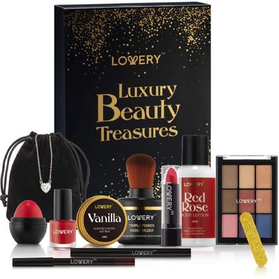 Birthday Gifts for Her, Beauty Treasures 12 Day Makeup Gift Set - Birthday Gift Box With Women's Skincare and Makeup Surprises - Gifts for Women with Unique Surprises