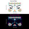 Neon Face Tattoos Glow in The Dark Temporary Tattoos,UV Blacklight Tattoos Stickers Body Face Flowers Butterfly Tattoo for Glow Party Makeup Supplies Favors view 3