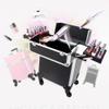 GRRICEPL Travel Makeup Trolley, Makeup Storage Box, Beautician Suitcase, Rolling Cosmetic Case (Color : Black, Size : 34X24X52cm) view 2