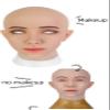 BINOT Kathy Female Fake Face Realistic Silicone Fake Head for Crossdresser, Halloween Decoration, Parties, Fall Festival Beauty's face Shape,Tan,no Makeup view 2