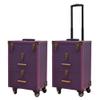 GRRICEPL Travel Makeup Trolley, Beauty Manicurist Trolley Cosmetic Case, Nail Art Embroidery Trolley Box, Aluminum Roller Barber Toolbox (Color : Purple-A, Size : 36x23x57cm) view 1