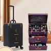 GRRICEPL Travel Makeup Trolley, Beauty Manicurist Trolley Cosmetic Case, Nail Art Embroidery Trolley Box, Aluminum Roller Barber Toolbox (Color : Purple-A, Size : 36x23x57cm) view 2