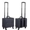 GRRICEPL 1 Travel Makeup Trolley, Nail Art Embroidery Professional Makeup Case, Rolling Cosmetic Case, Beauty Organizer (Color : Black-B, Size : 36x23x32cm) view 1