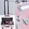 GRRICEPL 1 Travel Makeup Trolley, Nail Art Embroidery Professional Makeup Case, Rolling Cosmetic Case, Beauty Organizer (Color : Black-B, Size : 36x23x32cm) view 3