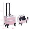 GRRICEPL 1 Travel Makeup Trolley, Nail Art Embroidery Professional Makeup Case, Rolling Cosmetic Case, Beauty Organizer (Color : Black-B, Size : 36x23x32cm) view 4