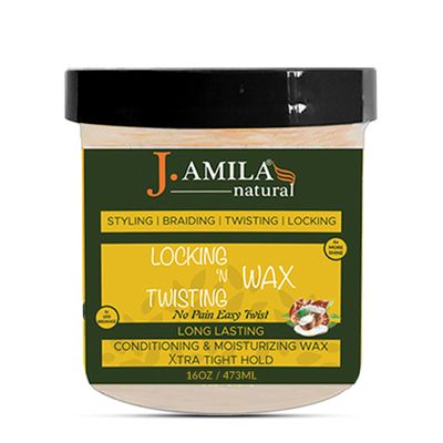 J. AMILA Locking N Twisting Wax 16oz  Long-Lasting Hold for Locs, Braids & Twists  Moisturizing, Frizz-Free Formula for Defined Styles & All Hair Types.