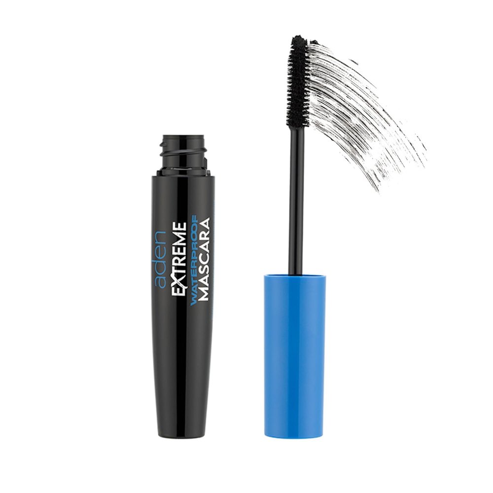 aden Extreme Waterproof Mascara Volume and Length Smudge-Proof Voluminous Mascara Black Long Lasting Tubing Effect Vegan Formula, Non-Flaking for Stunning Lashes Made in Italy