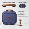 AGDHERSNVX Canvas Toiletry Bag for Men Shaving Dopp Kit Bulk Travel Hanging Makeup Organizer with Sturdy Metal Hook Portable Cosmetic Bag for Women with Large Capacity Blue view 3