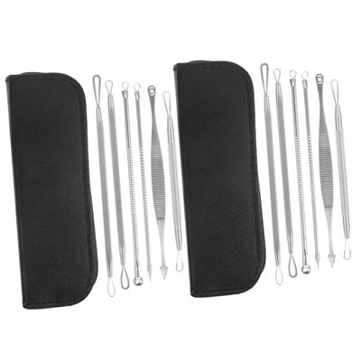 FRCOLOR 2sets Tool Acne Kit Tools Professional Needle Tweezers Portable Reusable