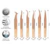 SIVOTE Eyelash Extension Tweezers Fiber Tips, Set of 6, Curved, Dolphin, 90 Degree 45 Degree, Volume Boot & Slight Curved Tweezer, Rose Gold view 4