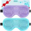 BeeVines Gel Eye Mask, 2 Pack Cooling Ice Masks for Puffy Eyes for Men & Women, Cold & Warm Compress for Post Surgery, Puffiness, Allergies, Sinuses & Migraines Treatment(Blue & Purple) view 1