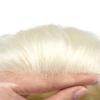 Curve Hair Toupee for Men Human Hair Replacement System Transparent Lace Mens Toupee Natural Front Hair Piece Unit for Men (7''X9'', #60RY All White Gray Hair Toupee) view 3