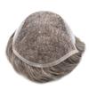 Curve Hair Toupee for Men Human Hair Replacement System Transparent Lace Mens Toupee Natural Lace Front PU Skin Men Hair Piece Unit Natural Wigs For Men (7''X9'', #550 Medium Light Brown+50% Gray) view 4