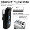 PRITECH Foil and Bald Shavers 2 in 1 Electric Shaver for Men Foil Blade and PopupTrimmer with Rechargeable 3 Adjustable Speeds Men's Shaver (Black Silver) view 3