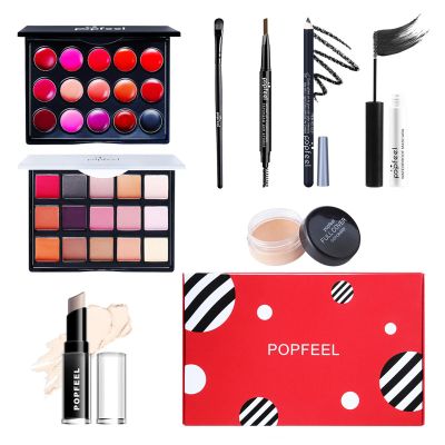 All-in-One Makeup Kit Gift Set, Makeup Kit for Women Full Kit, Makeup Gift Set Include Eyeshadow Palette Lipstick Concealer Blush Mascara Foundation Face Powder, Great Gift Choice(8PCS)