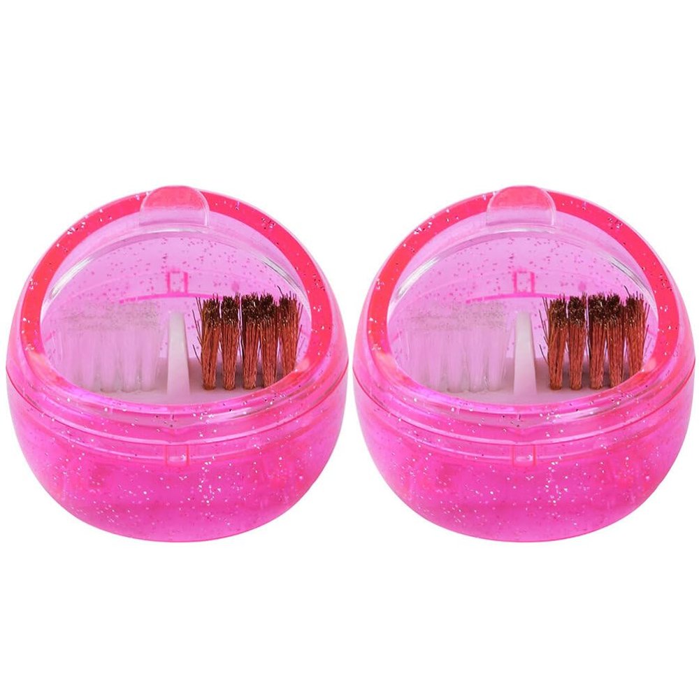 FOMIYES 2pcs Nail Drill Bit Cleaning Brush Ergonomic Dust Removal Tool for Professional Manicure Pedicure Portable Soft Stiff Bristles for Nail Art Accessories