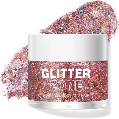 BestLand Body Glitter Gel for Women and Kids  Sparkle Glitter Makeup for Face, Body & Hair  Long Lasting Shimmer Gel for Festival accessories, Rave, Halloween, Party, Mermaid Look (07 Pink Stardust)