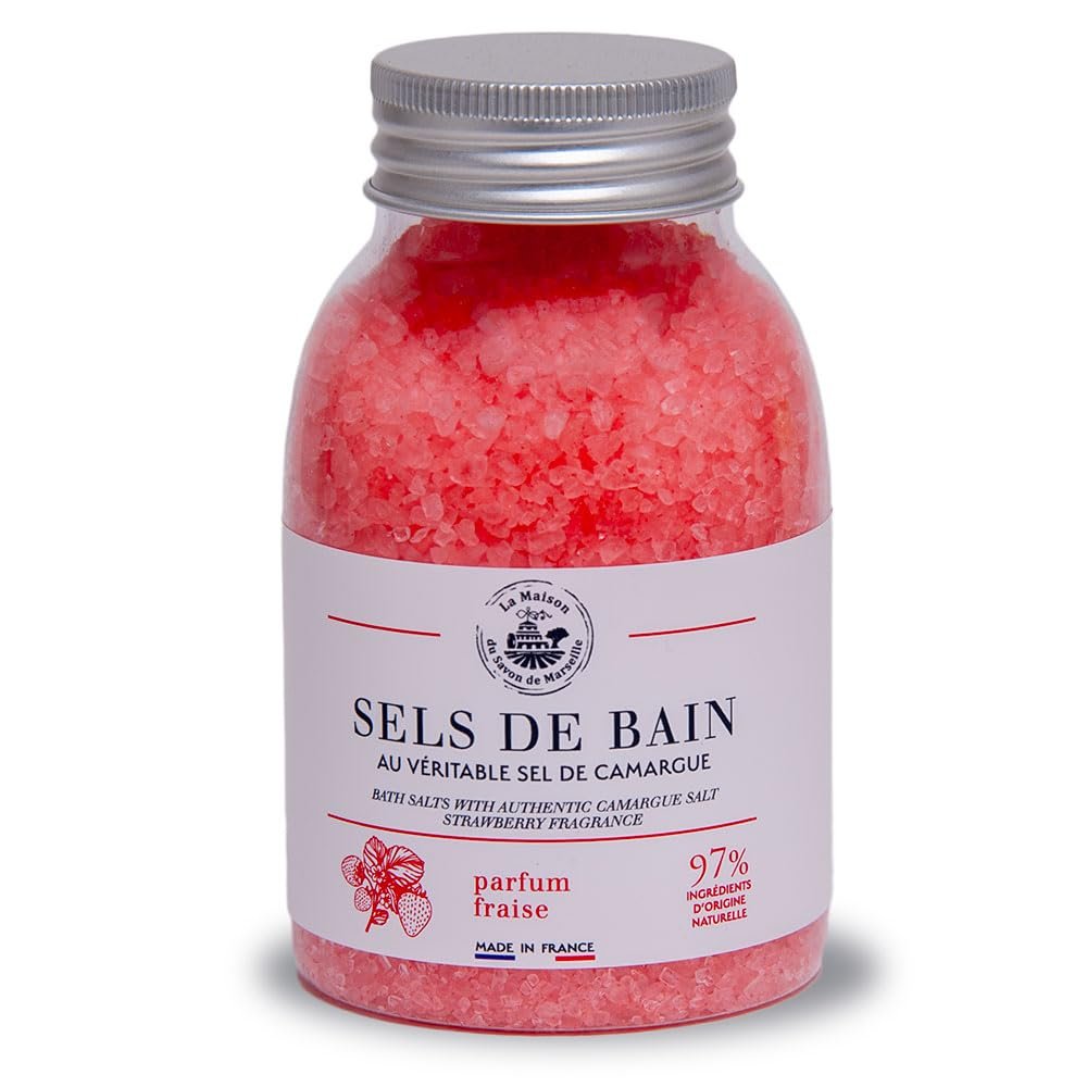 Maison du Savon de Marseille - French Bath Salts Made with Camargue Salt - Strawberry - 300g