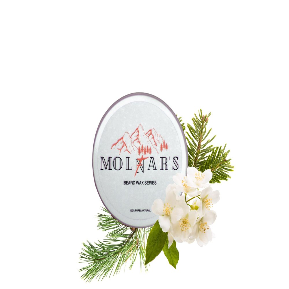MOLFAR'S Carpatian Handmade ECO 100% Pure Beard wax Premium. Coniferous power Recipe 3.21.5 Jasmine Pine Fir Bees Wax and Grape Oil by Ukrainian Masters | For All Beards Types | 1.01fl oz