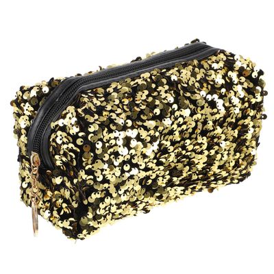 Beaupretty 1pc Sequin Cosmetic Bag Toiletry Bag Pencil Pouch Travel Makeup Large Capacity Makeup Glitter Travel Cosmetics Cosmetic Storage Shining Oxford Cloth