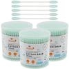 HOMEFOX Green Cotton Swabs Precision Pointed - 600 Count Pointy Organic Cotton Buds Double Side Tightly Wrapped Cotton Tips Paper Stick Soft Gentle Lint-Free Cruelty-Free, Pointy & Round (Green) view 1