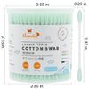 HOMEFOX Green Cotton Swabs Precision Pointed - 600 Count Pointy Organic Cotton Buds Double Side Tightly Wrapped Cotton Tips Paper Stick Soft Gentle Lint-Free Cruelty-Free, Pointy & Round (Green) view 2
