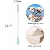 HOMEFOX Green Cotton Swabs Precision Pointed - 600 Count Pointy Organic Cotton Buds Double Side Tightly Wrapped Cotton Tips Paper Stick Soft Gentle Lint-Free Cruelty-Free, Pointy & Round (Green) view 3