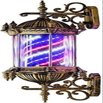 FidemM Light LED Barber Shop Pole Salon Light 29" Retro Light Outdoors Waterproof Illuminating Rotating Red White Blue LED Strips Hairdressing Salon Sign Wall Lamp (Color : Blue)