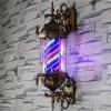 FidemM Light LED Barber Shop Pole Salon Light 29" Retro Light Outdoors Waterproof Illuminating Rotating Red White Blue LED Strips Hairdressing Salon Sign Wall Lamp (Color : Blue) view 3