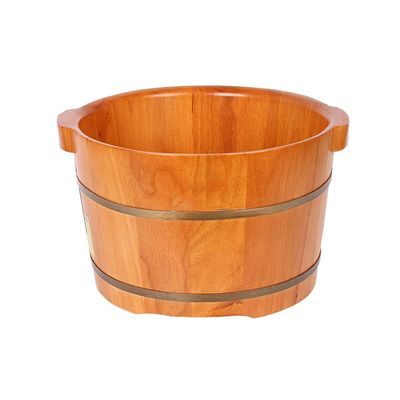 Katzowen Pedicure Foot Soak Foot Bath Tub,Thick Sturdy Wood Spa Basin for Pedicure and MassagePerfect to Soaking Your Tiredand Sore FeetFootbath Bucket 24cm/35cm (Color : Wood Color, Size : 35cm)
