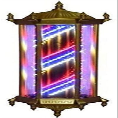 FidemM Light LED Barber Shop Pole Light 37" LED Light with Aluminum Caps Retro Style Illuminating Spinning Sign Red/White/Blue Stripes Wall Lamp