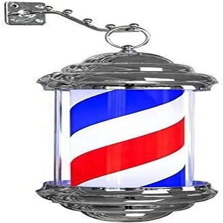 FidemM Light LED Barber Shop Pole Salon Light Waterproof Roating and Lighting Red White Blue LED Hairdressing Barber Salon Sign Wall Lamp (Size : 28 * 14.5cm)