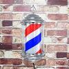 FidemM Light LED Barber Shop Pole Salon Light Waterproof Roating and Lighting Red White Blue LED Hairdressing Barber Salon Sign Wall Lamp (Size : 28 * 14.5cm) view 3