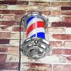 FidemM Light LED Barber Shop Pole Salon Light Waterproof Roating and Lighting Red White Blue LED Hairdressing Barber Salon Sign Wall Lamp (Size : 28 * 14.5cm) view 4