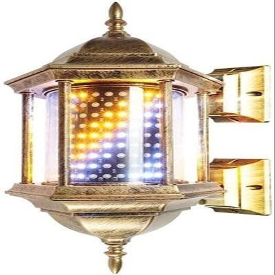 FidemM Light LED Barber Shop Pole Salon Light Retro Porch Style LED Waterproof Light Hair Salon Shop Hairdressing Sign Rotating Illuminated Wall Lamp