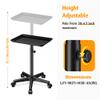 DEER BEAUTY Salon Tray on Wheels - Premium Aluminum Tattoo Tray Rolling Trolley - Adjustable Salon Service Rolling Tray Hairdresser Cart with Clinic Spa Rolling Tray Wheels (Black) view 2