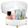 Cabilock 2pcs Rotating Cosmetic Organizer Desktop Skincare Storage Box for Makeup Design Versatile for Spices Snacks and Condiments view 1