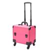 GRRICEPL Travel Makeup Trolley, Beauty Travel Case Travel Cosmetology Storage Trolley, Spinner Wheels, Retractable Handle (Color : Pink, Size : 36.5x22x39cm) view 1