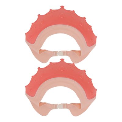 2pcs Baby Shampoo Caps Adjustable Hair Washing Hats Toddlers Kids Protective Visor Shield Eyes Ears Cute Crown Design