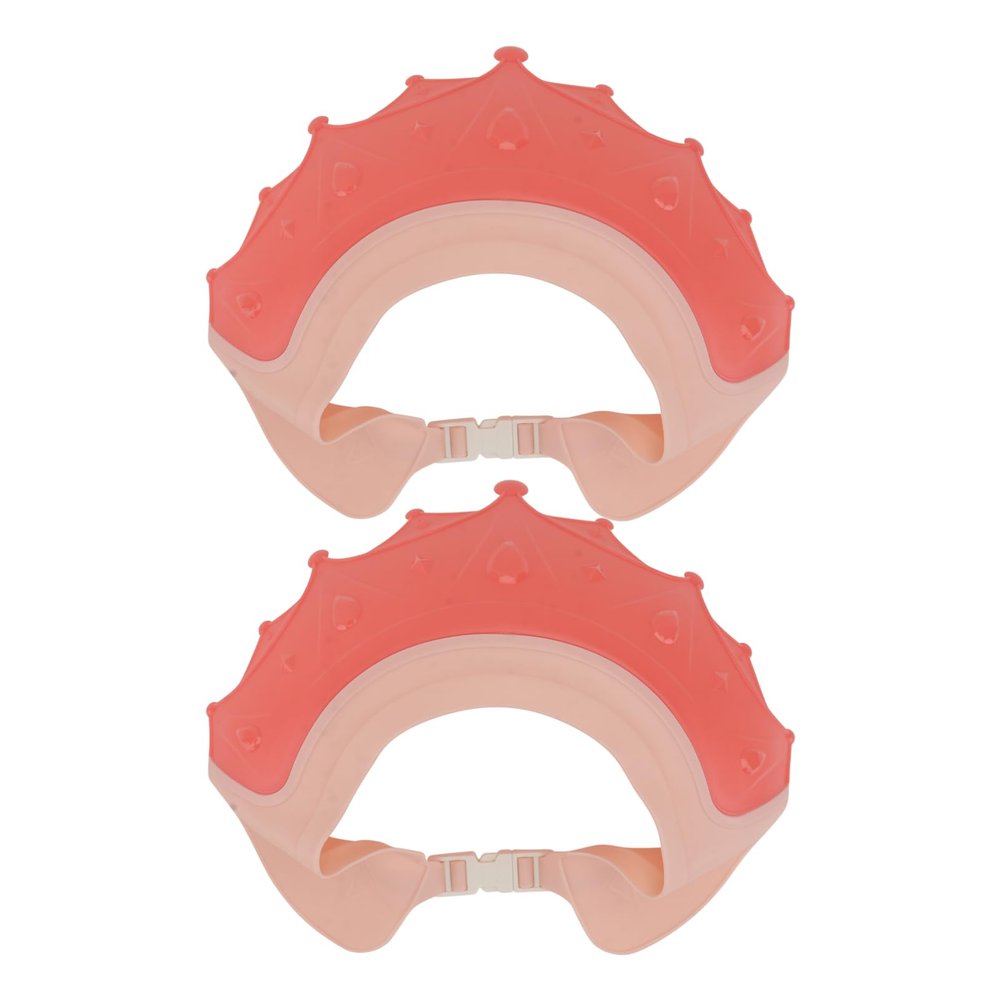 2pcs Baby Shampoo Caps Adjustable Hair Washing Hats Toddlers Kids Protective Visor Shield Eyes Ears Cute Crown Design