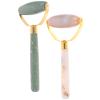 FRCOLOR Jade Massage Roller for Face and Neck Natural Stone Facial Roller Beauty Tool for Puffiness Relief and Skin Care 2 Pack 5.31X2.76 Inches view 1