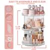 360 Rotating Makeup Organizer, Diamond Pattern DIY 5 Adjustable Layers Skincare Clear Cosmetics Organizer for Vanity Countertop with Perfume Tray view 3