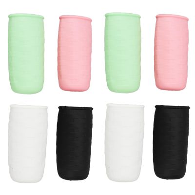 8 Piece Elastic Sleeves Toiletry Covers, Leak Proof Silicone Bottle Covers Elastic Sleeves for Travel Toiletries Body Wash and Shampoo