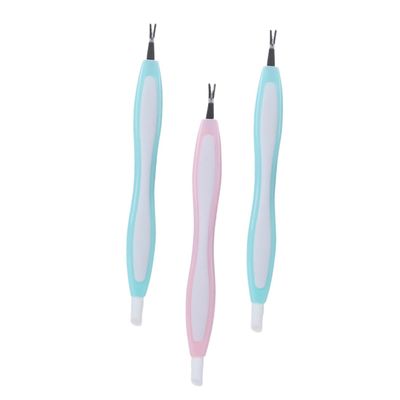 FRCOLOR 3pcs Stainless Steel Dead Skin Fork Multi-Functional Nail Art Tool for Cuticle Removal and Manicure for Salon and Home Use