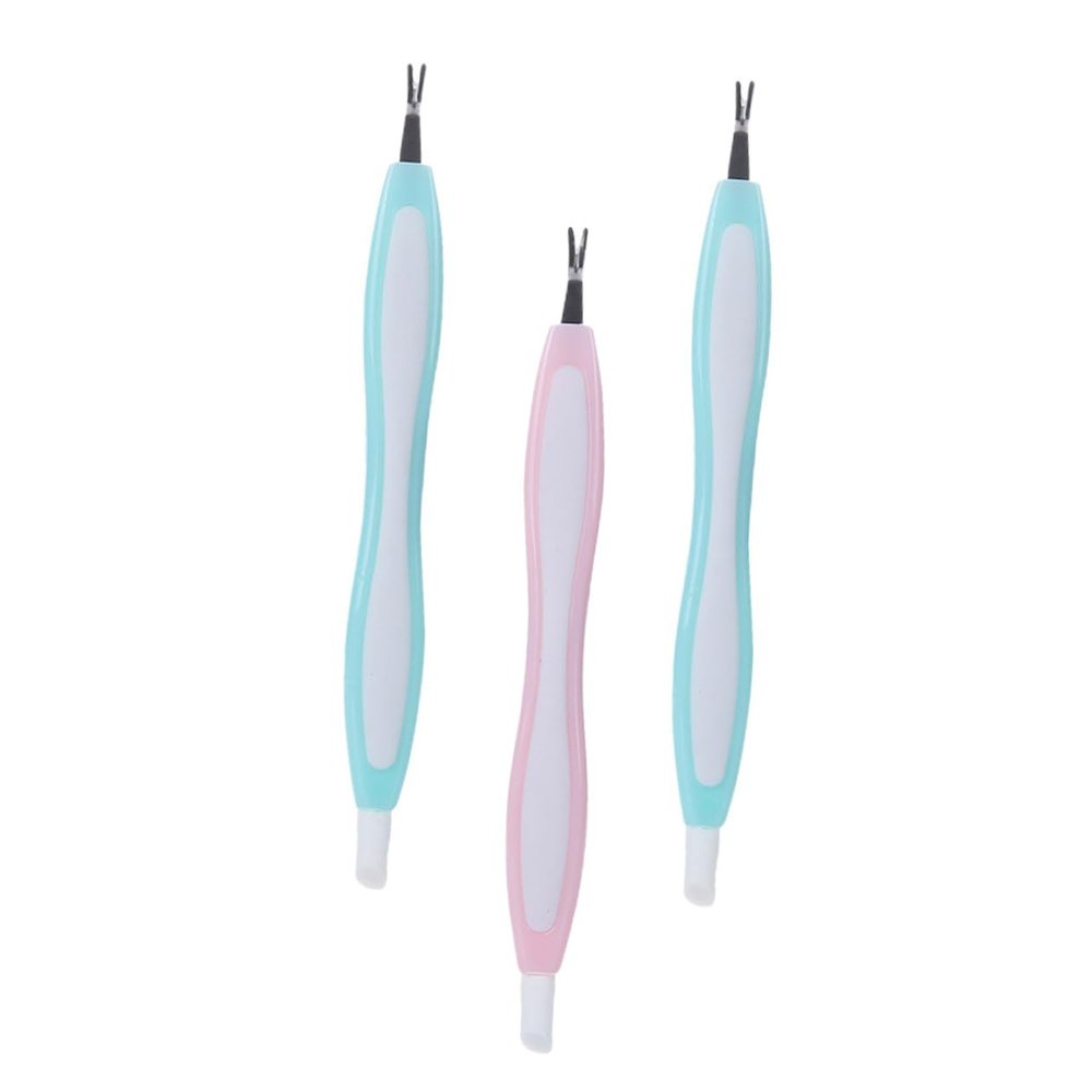 FRCOLOR 3pcs Stainless Steel Dead Skin Fork Multi-Functional Nail Art Tool for Cuticle Removal and Manicure for Salon and Home Use